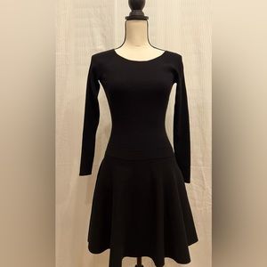 Cable knit long sleeve polo dress